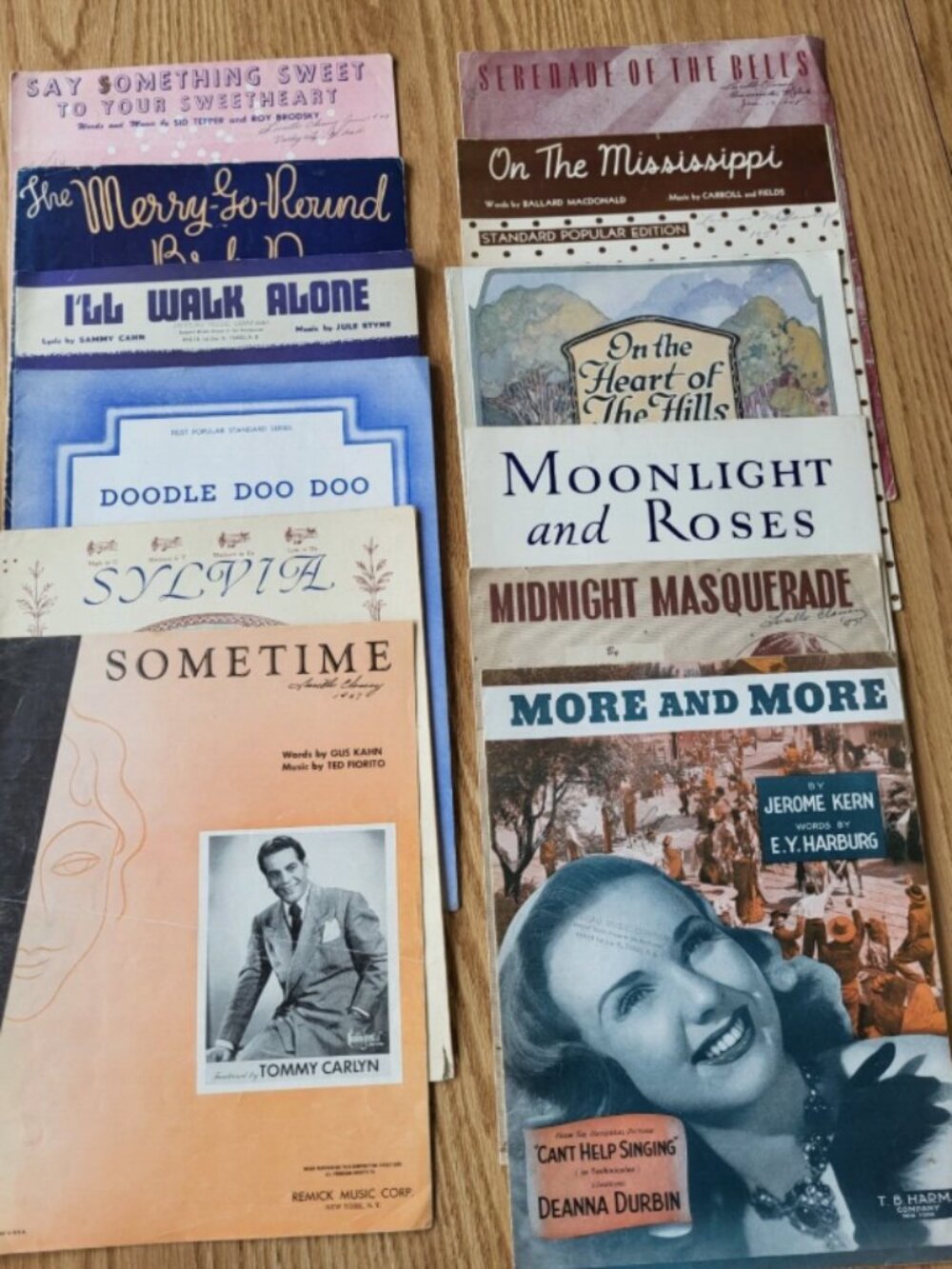 VTG 1940s Sheet Music Lot 12 Piano On Mississippi Moonlight Roses I Walk Alone